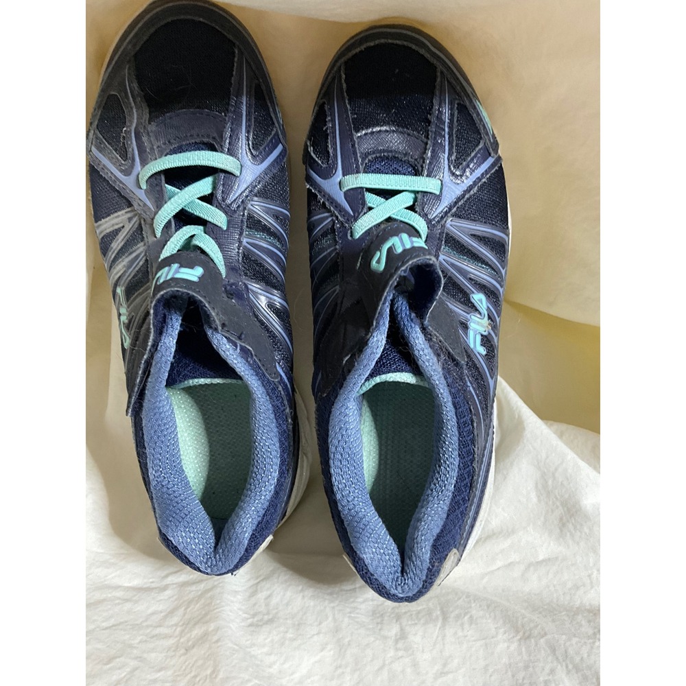 Fila Womens Navy Blue Teal Athletic Running Shoes Sneakers 3RM00725-400 Size 5
